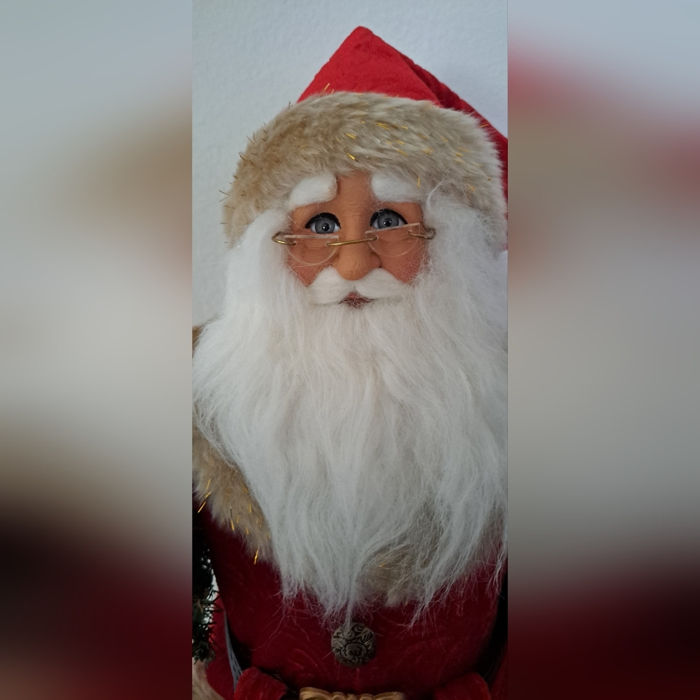 Festive Santa Claus Holiday Figurine in Red - Picture 9 of 16